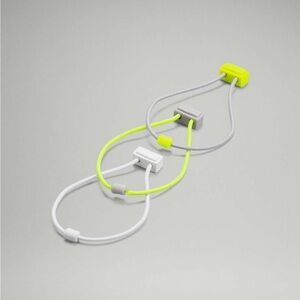 Lululemon Athletica Neon, White and Gray Trio Hair Ties. Adjustable